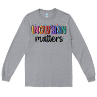Heather Grey ınclusion matters Long Sleeve Tee - MaliasSmallBusiness