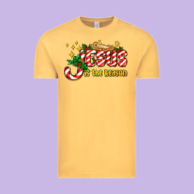 Jesus Is The Reason With Christmas Candy Ado Vintage Tee Designed By Adodesignshop
