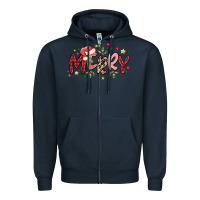 Navy merry Zipper Hoodie - MaliasSmallBusiness
