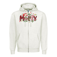Oatmeal Heather merry Zipper Hoodie - MaliasSmallBusiness