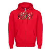 Red merry Zipper Hoodie - MaliasSmallBusiness