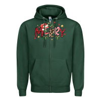 Sports Green merry Zipper Hoodie - MaliasSmallBusiness