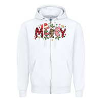 White merry Zipper Hoodie - MaliasSmallBusiness