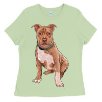 Matcha Brown Pitbull Ladies Tee - RanaPortraitStore