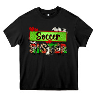 Black soccer sister with leopard Heavy Core Tee - Zillion Design Studio
