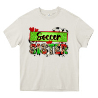 Cream soccer sister with leopard Heavy Core Tee - Zillion Design Studio