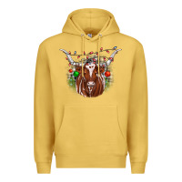 Antique Gold christmas  texas longhorn Premium Hoodie - JahusDesignShop