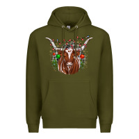 Army Green christmas  texas longhorn Premium Hoodie - JahusDesignShop