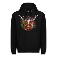 Black christmas  texas longhorn Premium Hoodie - JahusDesignShop
