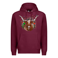 Burgundy christmas  texas longhorn Premium Hoodie - JahusDesignShop