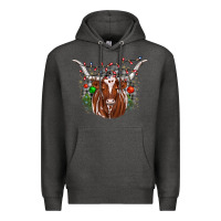 Charcoal Heather christmas  texas longhorn Premium Hoodie - JahusDesignShop