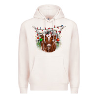 Pale Pink christmas  texas longhorn Premium Hoodie - JahusDesignShop