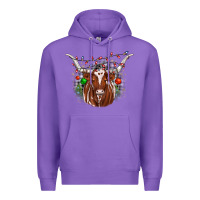 Purple christmas  texas longhorn Premium Hoodie - JahusDesignShop