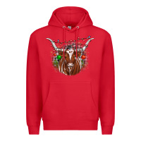 Red christmas  texas longhorn Premium Hoodie - JahusDesignShop