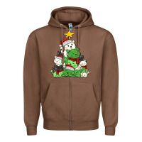 Chestnut Christmas cat tree Zipper Hoodie - MaliasSmallBusiness