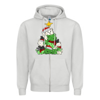 Dove Grey Christmas cat tree Zipper Hoodie - MaliasSmallBusiness