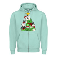 Seafoam Christmas cat tree Zipper Hoodie - MaliasSmallBusiness