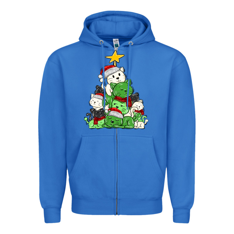 Christmas Cat Tree Zipper Hoodie by MaliasSmallBusiness | Teevron