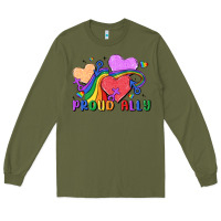 Army Green proud ally Long Sleeve Tee - MaliasSmallBusiness