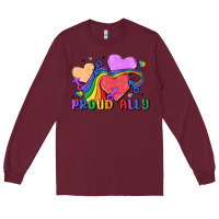 Burgundy proud ally Long Sleeve Tee - MaliasSmallBusiness