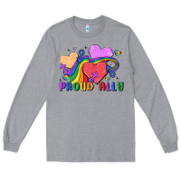 Heather Grey proud ally Long Sleeve Tee - MaliasSmallBusiness