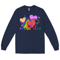 Navy proud ally Long Sleeve Tee - MaliasSmallBusiness