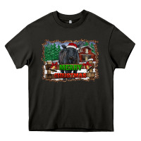 Asphalt merry christmas black angus cattle and farm Heavy Core Tee - RanaPortraitStore