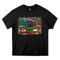 Black merry christmas black angus cattle and farm Heavy Core Tee - RanaPortraitStore