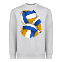 Heather Grey volleyball patch Heavyweight Sweatshirt - AdoDesignShop