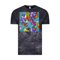 Cloud Black butterfly cocktail Vintage Tee - BundleAndBundleShop
