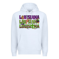 White Louisiana Mardi Gras Premium Hoodie - NancyCooperArtShop