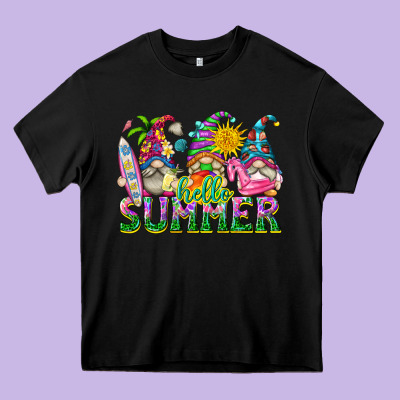 Hello Summer Gnome Heavy Core Tee Designed By Texasbilliewilder