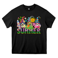 Black hello summer gnome Heavy Core Tee - texasbilliewilder