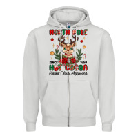 Dove Grey north pole hot cocoa Zipper Hoodie - MaliasSmallBusiness