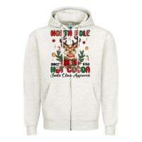 Oatmeal Heather north pole hot cocoa Zipper Hoodie - MaliasSmallBusiness