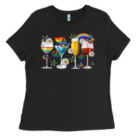 Black pride lgbtq wine cups and glasses Ladies Tee - texasbilliewilder