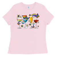 Bubblegum Pink pride lgbtq wine cups and glasses Ladies Tee - texasbilliewilder