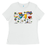White pride lgbtq wine cups and glasses Ladies Tee - texasbilliewilder