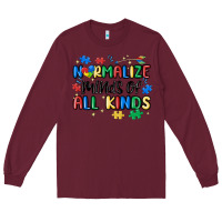 Burgundy normalize minds of all kinds Long Sleeve Tee - MaliasSmallBusiness