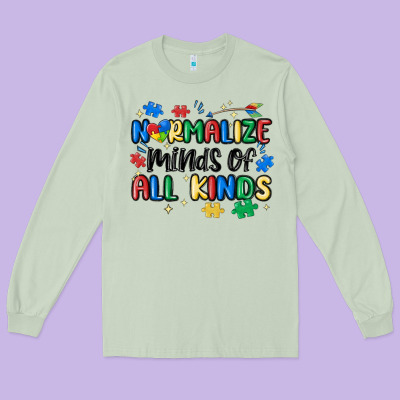 Normalize Minds Of All Kinds Long Sleeve Tee Designed By Maliassmallbusiness