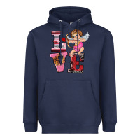 Navy valentine's day cupid love Heavyweight Hoodie - RanaPortraitStore