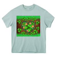 Arona st.patricks heart shamrocks glitter Heavy Core Tee - BarkalooDesign