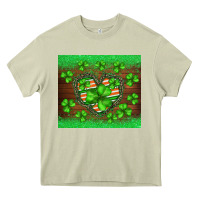 Mossy st.patricks heart shamrocks glitter Heavy Core Tee - BarkalooDesign