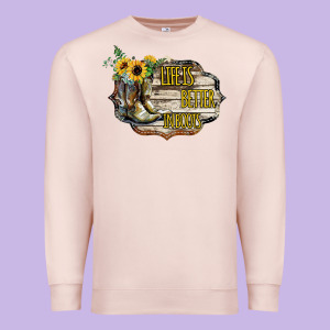 Life Is Better In Boots Premium Sweatshirt Designed By Bettercallsaul