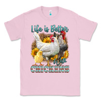 Bubblegum Pink Western Life Is Better With Chickens Classic Tee - LillyAllenDesigns