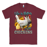 Burgundy Western Life Is Better With Chickens Classic Tee - LillyAllenDesigns