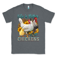 Charcoal Heather Western Life Is Better With Chickens Classic Tee - LillyAllenDesigns