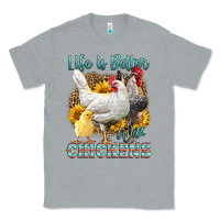 Heather Grey Western Life Is Better With Chickens Classic Tee - LillyAllenDesigns