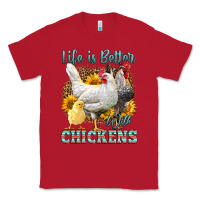 Red Western Life Is Better With Chickens Classic Tee - LillyAllenDesigns