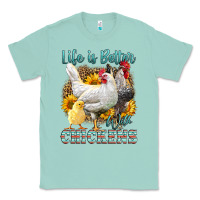 Seafoam Western Life Is Better With Chickens Classic Tee - LillyAllenDesigns